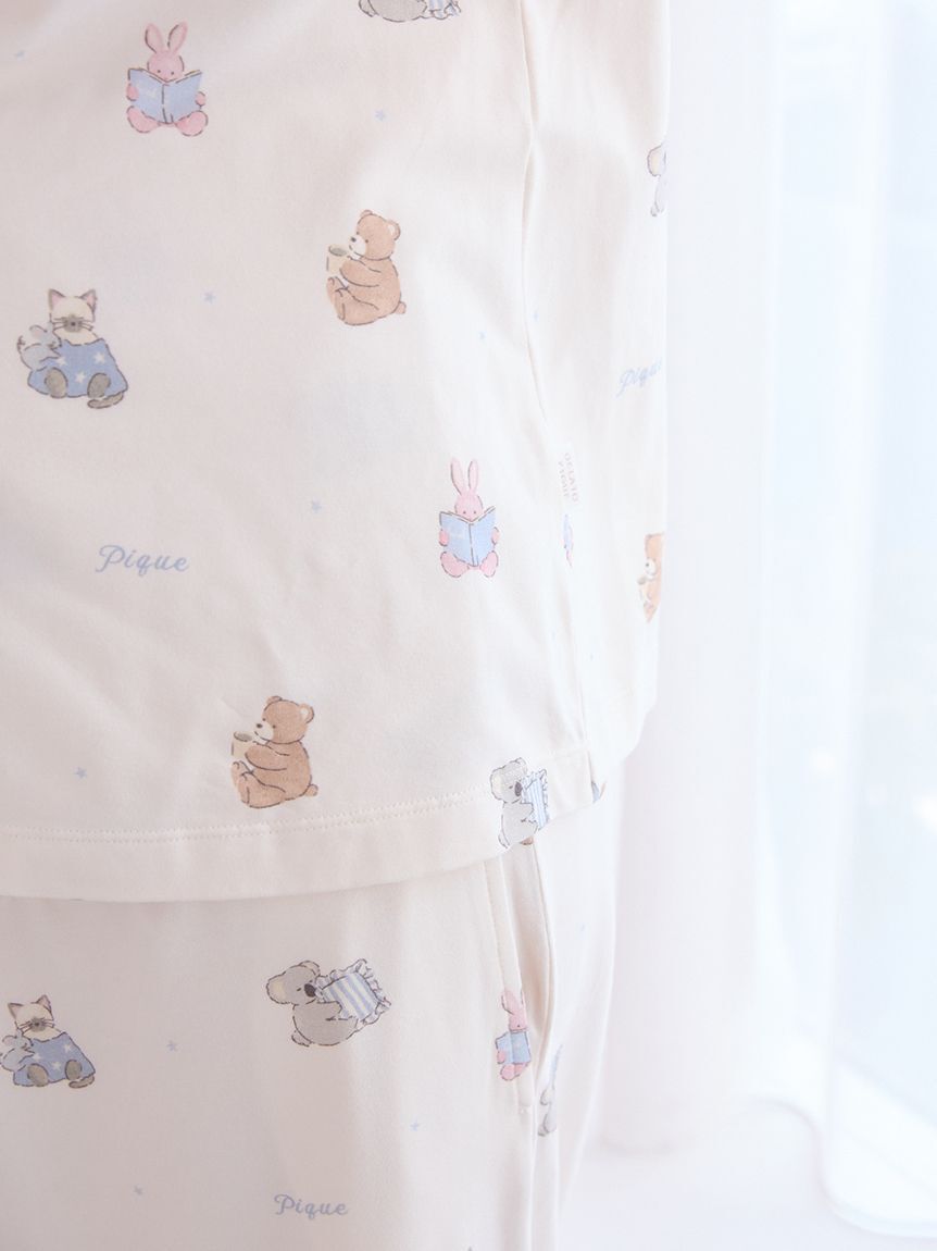 GELATO PIQUE KIDS & BABY「マタニティおやすみアニマル柄前開きプルオーバー」|マタニティ・ママグッズ|