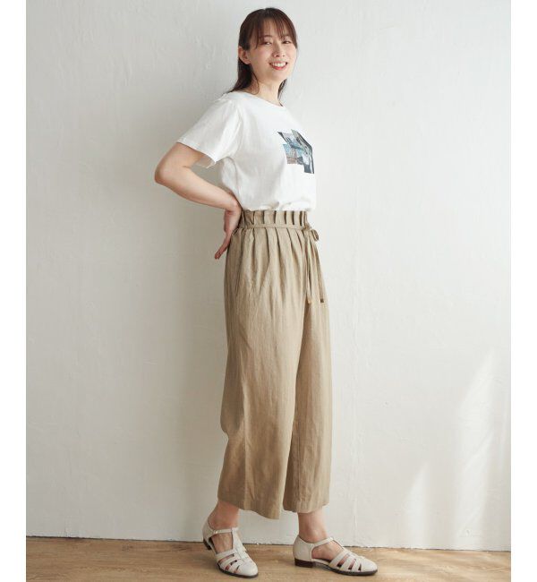 ikka「【雑誌 InRed 6月号掲載】麻混ベルト付きワイドパンツ」|その他|