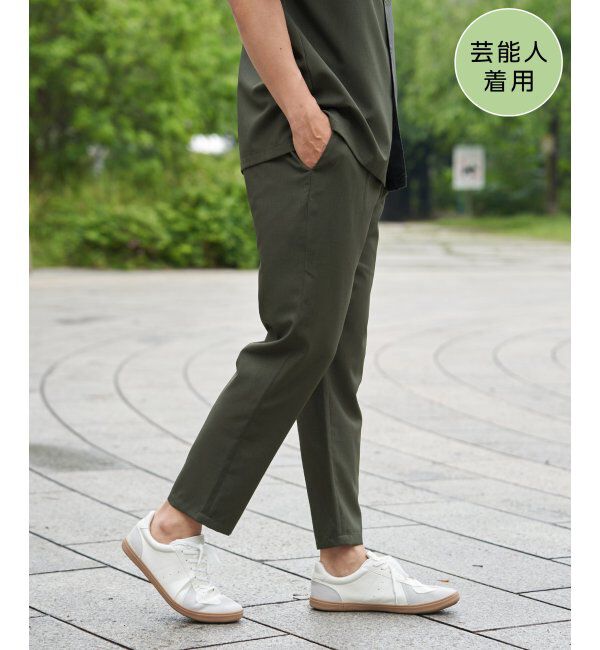 ikka「【MonoMax &times; 小泉孝太郎】Reflax(R)冷感UVイージーアンクルパンツ「小泉孝太郎さん着用モデル」」|スラックス|グリーン