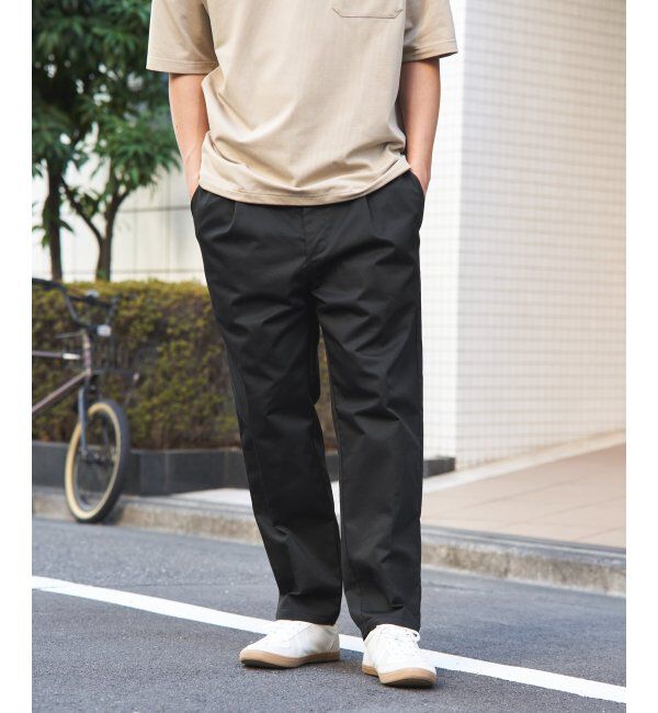 ikka「UNIVERSAL OVERALL ユニバーサルオーバーオール dailyタックテーパードパンツ」|その他|ブラック