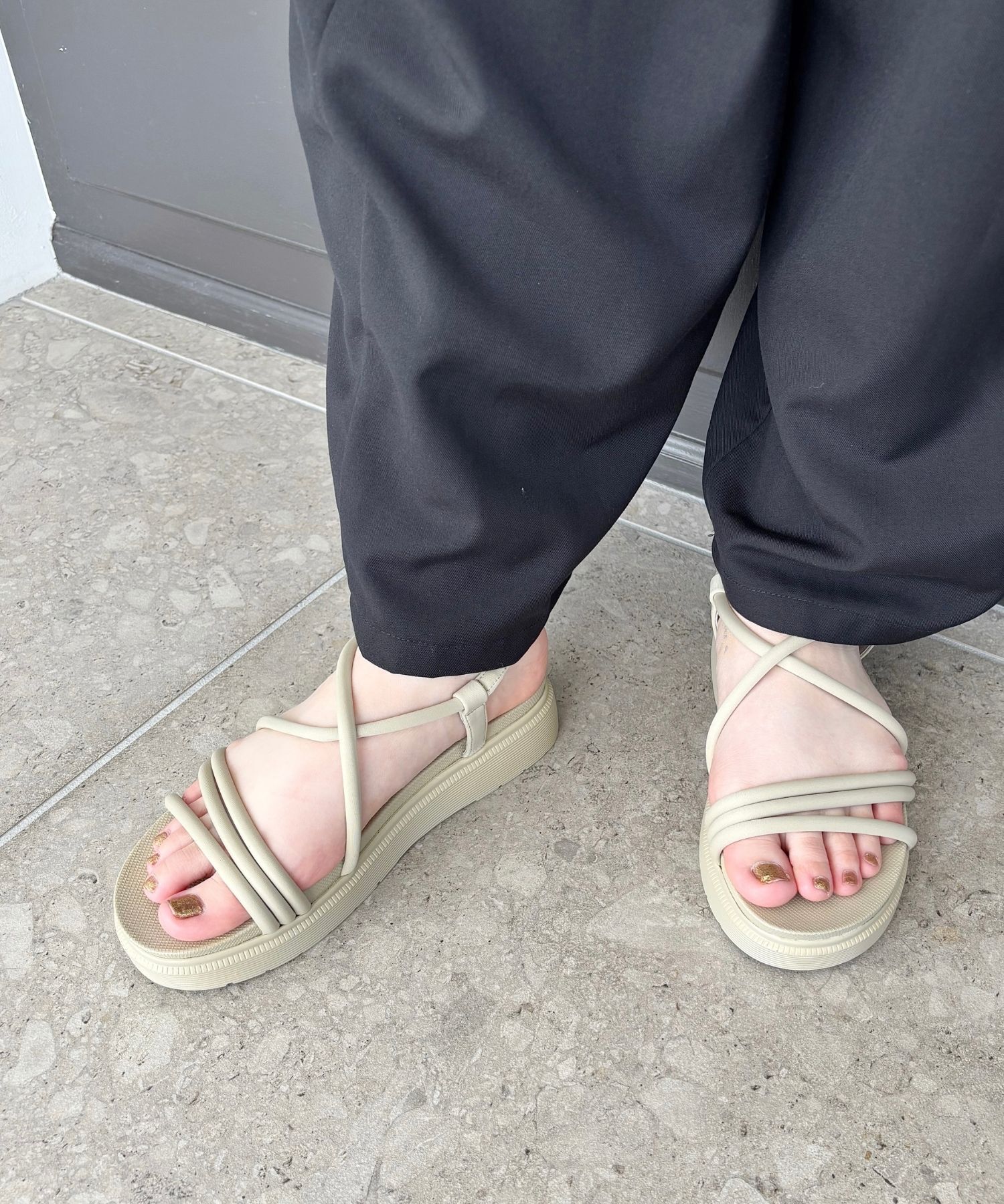 ORiental TRaffic「【 WEB限定 】チューブ ストラップ スポーツサンダル /55204 厚底 スポサン 人気 夏」|サンダル|BEIGE