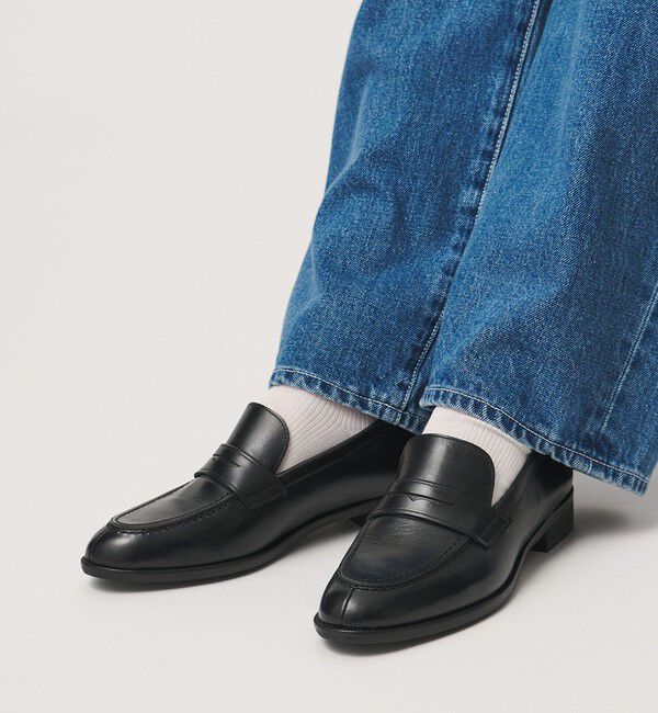 UNITED ARROWS「レザー コインローファー」|ローファー|BLACK
