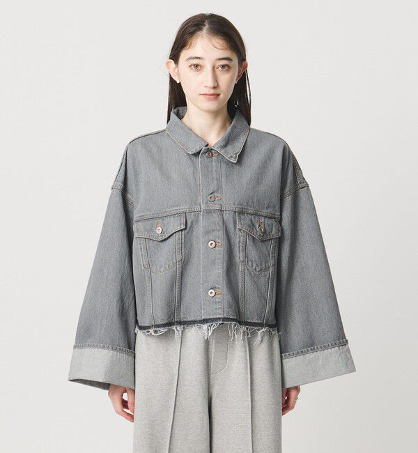 UNITED ARROWS「＜SACRA＞ボリュームスリーブ デニムジャケット GRAY」|デニムジャケット|