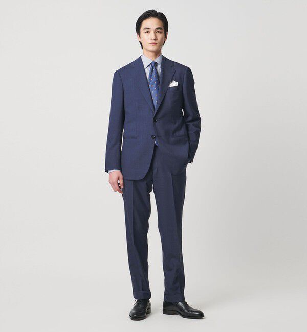 UNITED ARROWS「Vitale Barberis Canonico ハウンドトゥース シングル 3ボタンスーツ MC―MODEL」|スーツ|NAVY