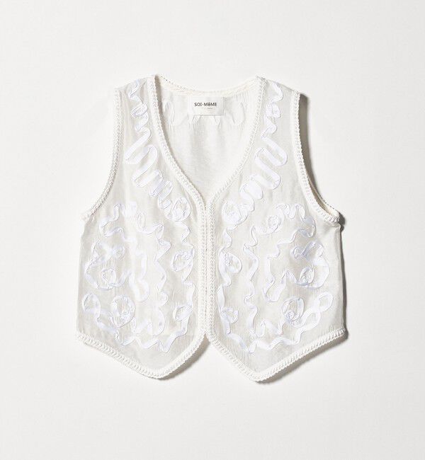 UNITED ARROWS「＜Marilyn Moon＞コード エンブロイダリー ベスト」|ベスト・ジレ|WHITE