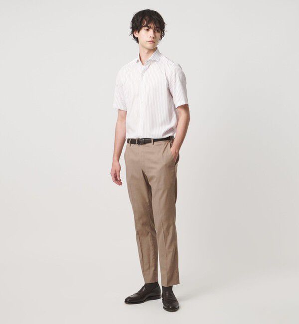 UNITED ARROWS「クールモーション ドビー サイドエクステンド ノープリーツスラックス COMFORT EASY‐MODEL　接触冷感　吸」|スラックス|