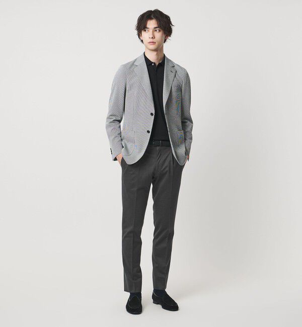 UNITED ARROWS「ジャージー スリムテーパード サイドシャーリング 1プリーツ スラックス」|スラックス|