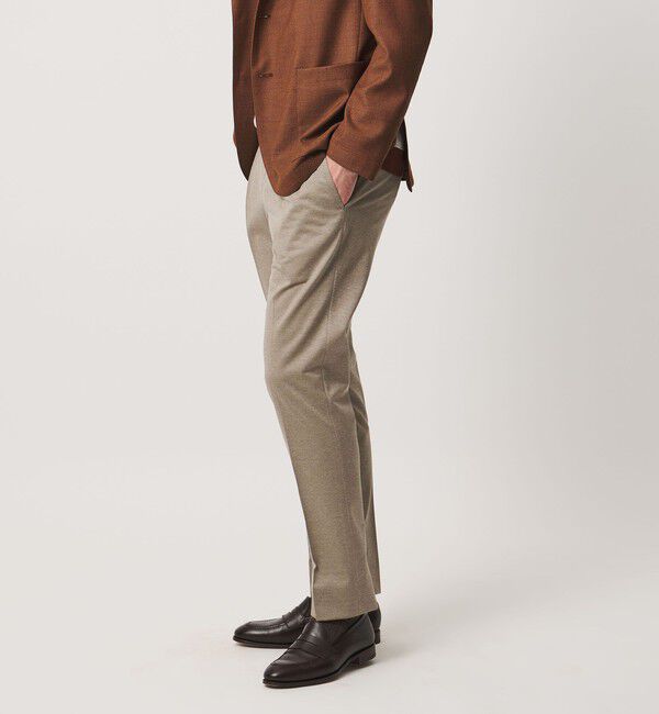 UNITED ARROWS「ジャージー スリムテーパード サイドシャーリング 1プリーツ スラックス」|スラックス|