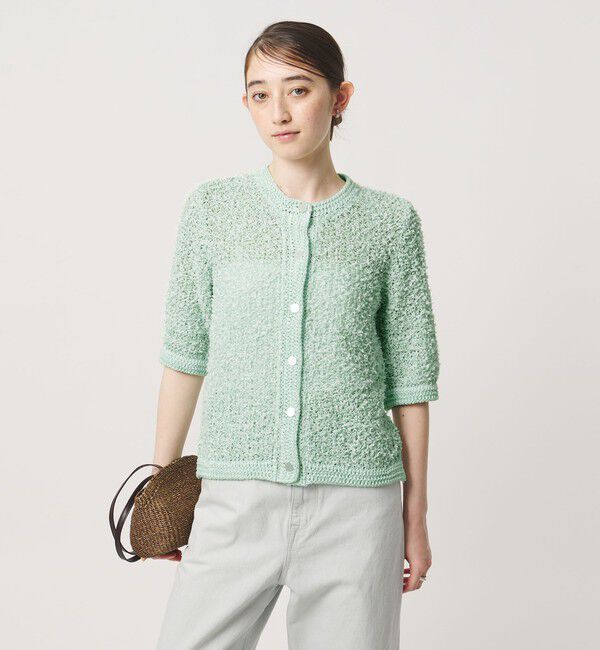 UNITED ARROWS「YTM 7分袖 カラー ミックス カーディガン」|カーディガン|LIME