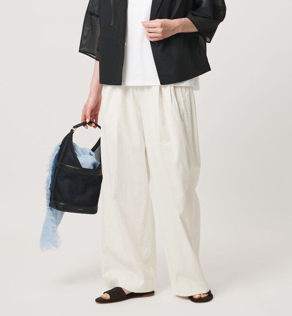 UNITED ARROWS「NALYA リラックス ワイドパンツ OFF WHITE ‐ウォッシャブル‐」|スラックス|OFF WHITE