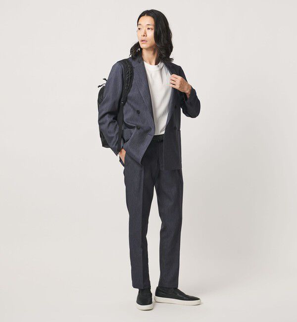 UNITED ARROWS「テックデニム ダブル 4ボタン テーラードジャケット UA COZY ウォッシャブル ヨコストレッチ」|テーラードジャケット|