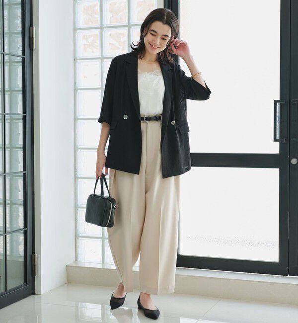 UNITED ARROWS green label relaxing「【結論シリーズ】シアーエアミドルスリーブジャケット マシンウォッシャブル 接触冷感 通気性」|テーラードジャケット|