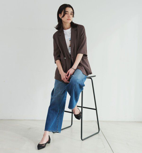 UNITED ARROWS green label relaxing「【結論シリーズ】シアーエアミドルスリーブジャケット マシンウォッシャブル 接触冷感 通気性」|テーラードジャケット|