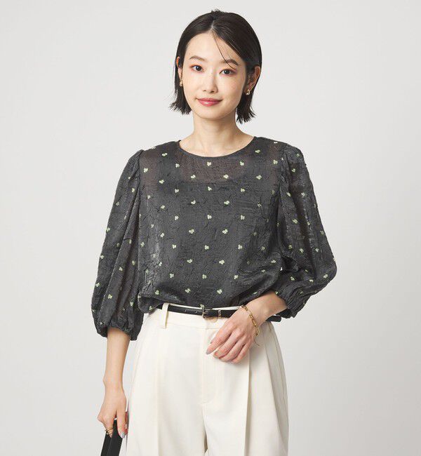 UNITED ARROWS green label relaxing「ワッシャープリント ブラウス」|シャツ・ブラウス|DK.GRAY