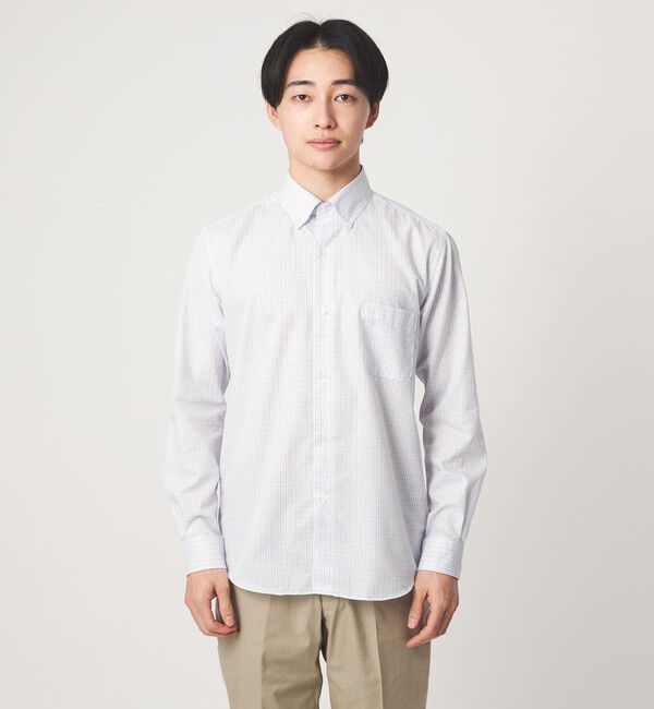 UNITED ARROWS green label relaxing「エブリット TC パナマ チェック スナップ ボタンダウン シャツ -イージーアイロン・通気性-」|シャツ・ブラウス|