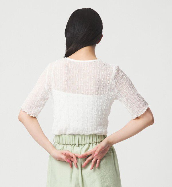 EMMEL REFINES「＜EMMEL REFINES＞EM ウェーブシアー クルーネック 5スリーブ」|Tシャツ・カットソー|