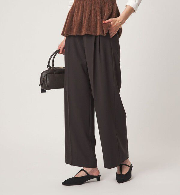 UNITED ARROWS green label relaxing「［size SHORT/TALLあり］Daily Chic 2タック ワイド パンツ」|スラックス|DK.BROWN