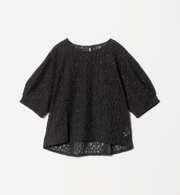 UNITED ARROWS green label relaxing「レース プルオーバー カットソー」|Tシャツ・カットソー|BLACK