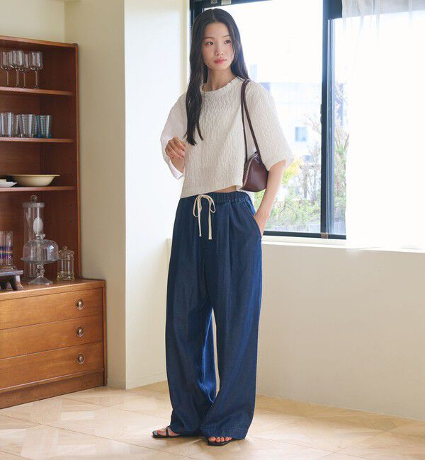 BEAUTY&YOUTH UNITED ARROWS「ジャガード クルーネック 6分袖 プルオーバー」|Tシャツ・カットソー|