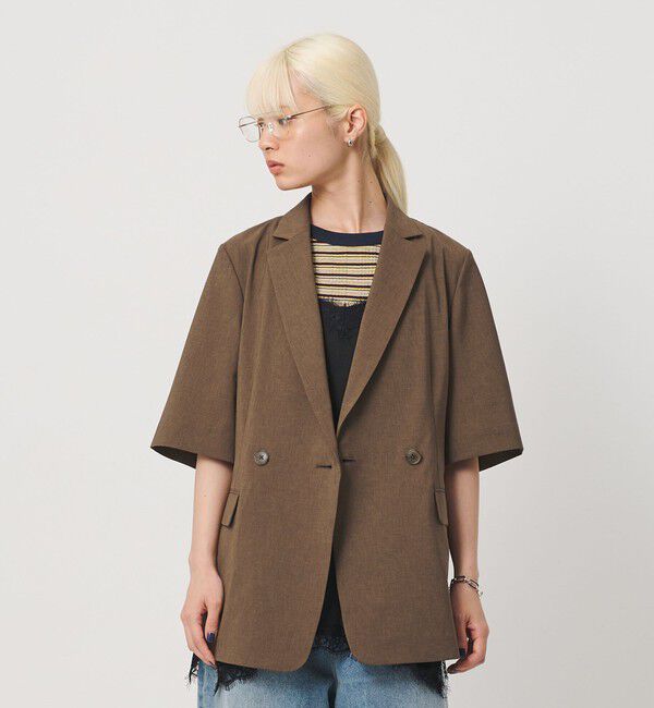 BEAUTY&YOUTH UNITED ARROWS「ハーフスリーブ ジャケット 吸水速乾 防シワ ウォッシャブル」|テーラードジャケット|