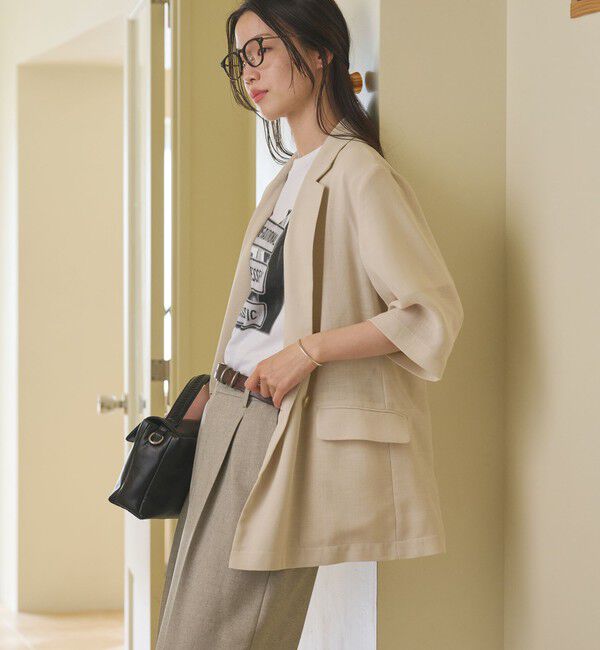 BEAUTY&YOUTH UNITED ARROWS「ポリエステル メッシュ ハーフスリーブ ジャケット ウォッシャブル」|テーラードジャケット|