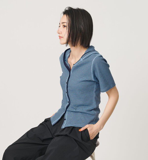 BEAUTY&YOUTH UNITED ARROWS「ボーダー＆ソリッド フード カーディガン」|カーディガン|