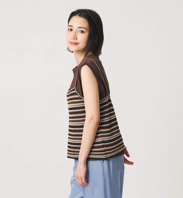 BEAUTY&YOUTH UNITED ARROWS「コットン メッシュ ボーダー キャミソール」|キャミソール|