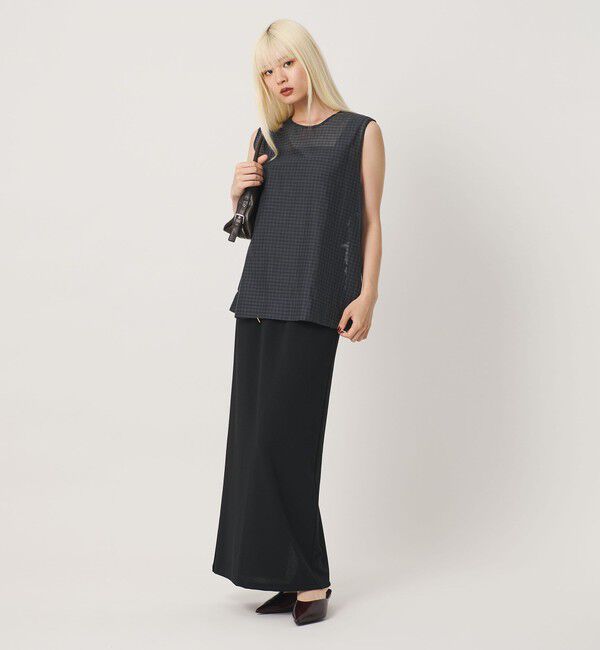 BEAUTY&YOUTH UNITED ARROWS「コットンシルク シアーチェック ノースリーブ ブラウス」|シャツ・ブラウス|