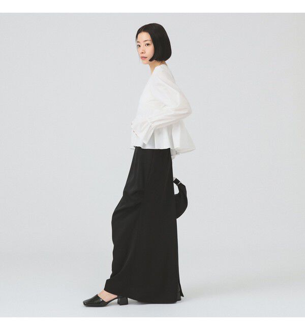 Ray BEAMS 「ギャザー ペプラム Vネック ブラウス　　26SS 日除け 裾フレア 冷房対策  春夏」|シャツ・ブラウス|