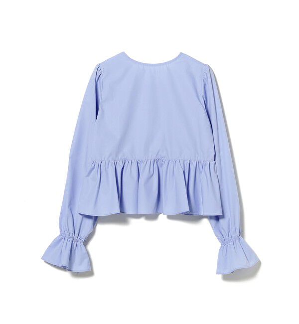 Ray BEAMS 「ギャザー ペプラム Vネック ブラウス　　26SS 日除け 裾フレア 冷房対策  春夏」|シャツ・ブラウス|