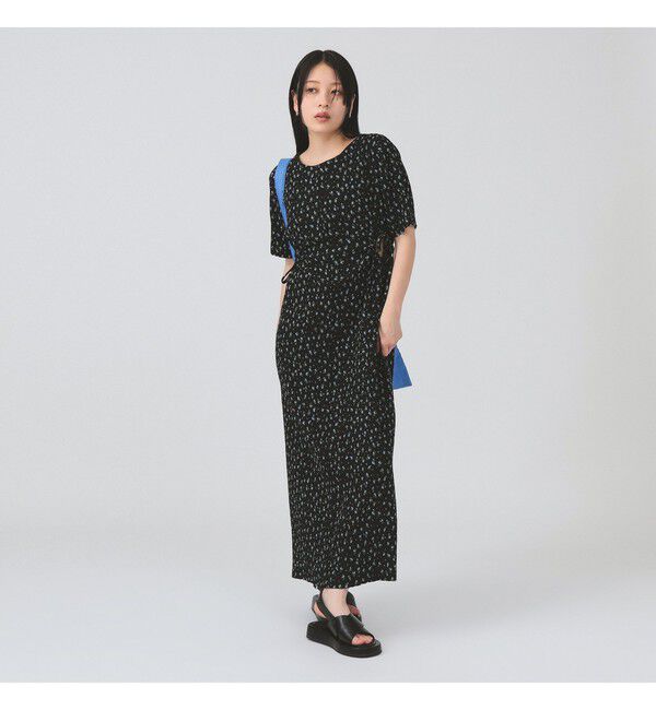 Ray BEAMS 「フラワー プリント カットアウト ワンピース」|ワンピース|BLACK