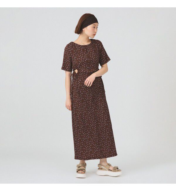 Ray BEAMS 「フラワー プリント カットアウト ワンピース」|ワンピース|
