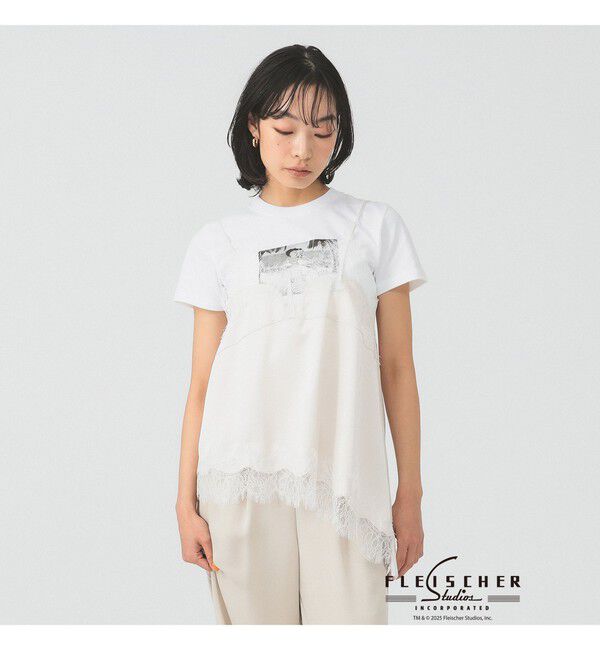 Ray BEAMS 「レース トリム サテン キャミソール」|シャツ・ブラウス|