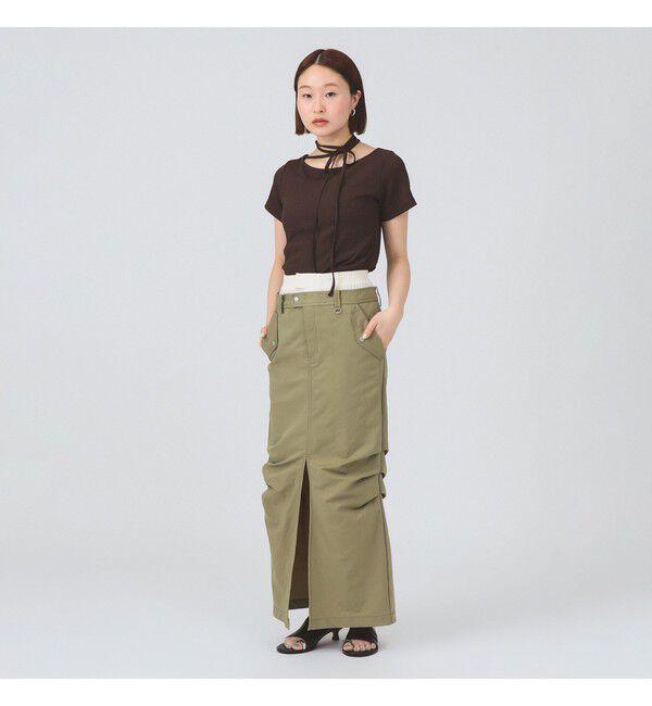 Ray BEAMS 「ネックリボン ボートネック Tシャツ」|Tシャツ・カットソー|