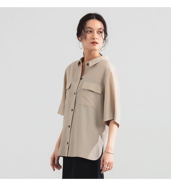 Demi-Luxe BEAMS 「コットン アセテート オーバーシャツ」|シャツ・ブラウス|