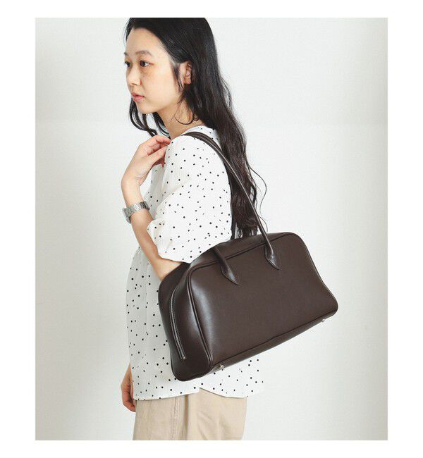 Ray BEAMS 「フェイクレザー ボストンバッグ」|ボストンバッグ|BROWN