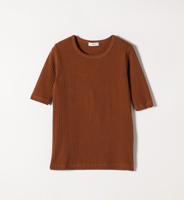 SHIPS any「《一部追加予約》【WEB限定】SHIPS any:〈洗濯機可能〉テレコ リブ ハーフスリーブ TEE」|Tシャツ・カットソー|