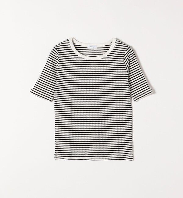 SHIPS any「《一部追加予約》【WEB限定】SHIPS any:〈洗濯機可能〉テレコ リブ ハーフスリーブ TEE」|Tシャツ・カットソー|