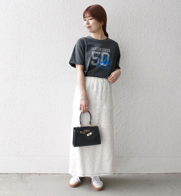 SHIPS any「【WEB限定/SHIPS any別注】THE KNiTS:〈洗濯機可能〉ラウンドヘム プリント ショート TEE」|Tシャツ・カットソー|