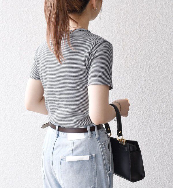SHIPS any「【SHIPS any別注】PETIT BATEAU: ロゴ プリント コンパクト ボーダー TEE 25SS」|Tシャツ・カットソー|