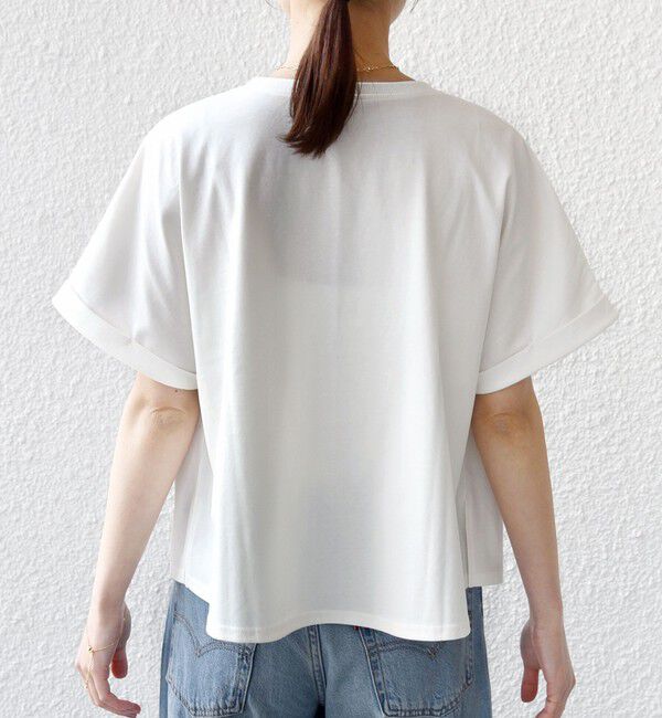 SHIPS for women「【WEB限定】〈汗染み防止/手洗い可能〉クロシェ レース ドッキング ショート スリーブ TEE」|Tシャツ・カットソー|