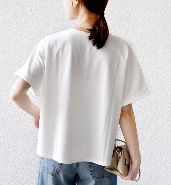 SHIPS for women「【WEB限定】〈汗染み防止/手洗い可能〉クロシェ レース ドッキング ショート スリーブ TEE」|Tシャツ・カットソー|