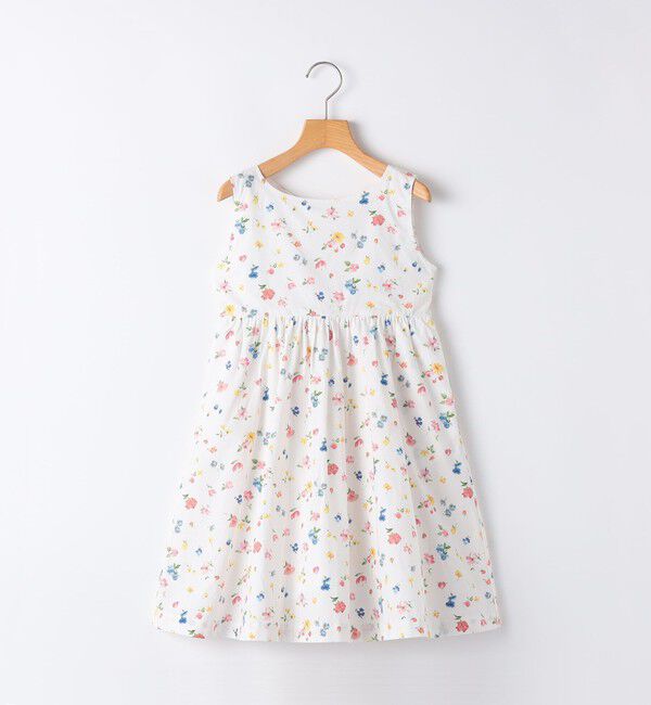 SHIPS KIDS「SHIPS KIDS:80～90cm / ノースリーブ フラワー プリント ワンピース」|ワンピース|オフホワイト