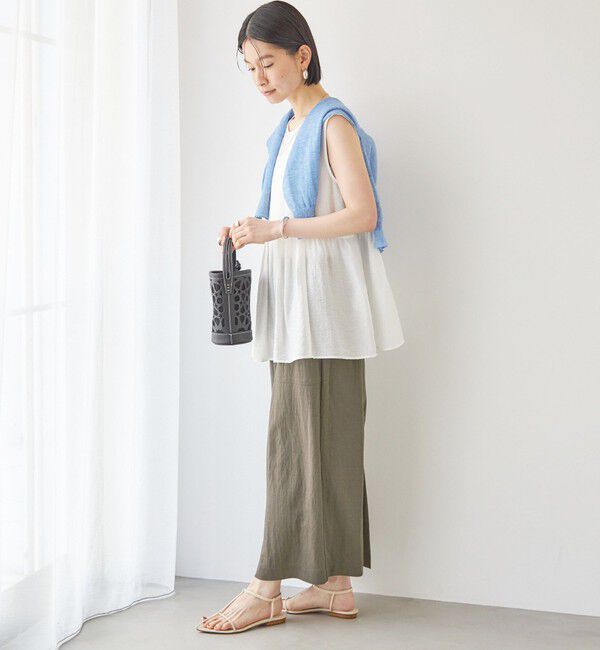 SHIPS for women「【実力派ベーシック】〈手洗い可能〉レーヨン ナイロン ポケット デザイン Iライン スカート」|タイト|