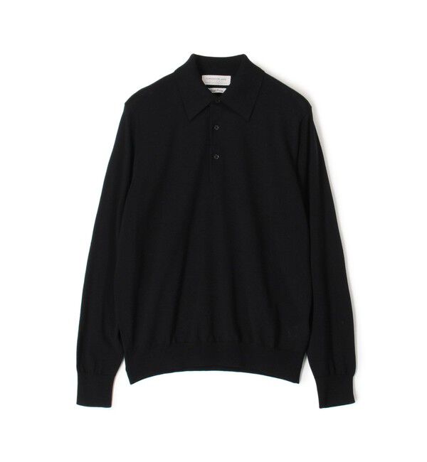 TOMORROWLAND MENS「TOMORROWLAND tricot スーパーファインメリノウール ニットポロシャツ S-WOOL」|ニット・セーター|19 ブラック