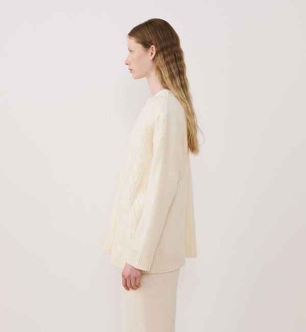 GALERIE VIE「モンゴルカシミヤケーブル クルーネックプルオーバー」|ニット・セーター|