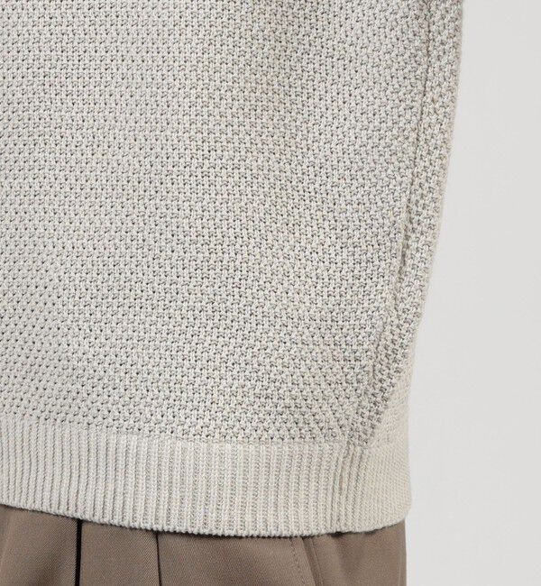TOMORROWLAND MENS「TOMORROWLAND tricot コットンリネン モスステッチ柄クルーネック半袖ニット」|ニット・セーター|