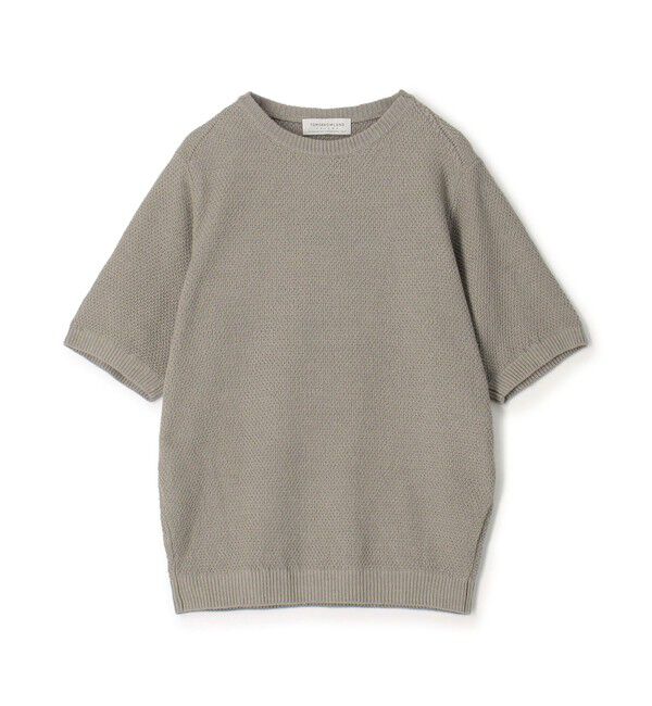 TOMORROWLAND MENS「TOMORROWLAND tricot コットンリネン モスステッチ柄クルーネック半袖ニット」|ニット・セーター|15 ライトグレー