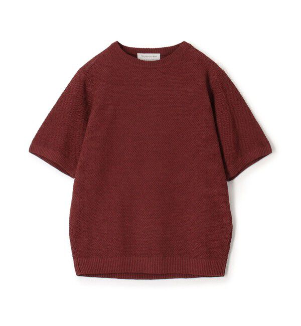 TOMORROWLAND MENS「TOMORROWLAND tricot コットンリネン モスステッチ柄クルーネック半袖ニット」|ニット・セーター|47 ブラウン