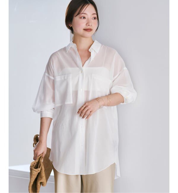 Plage「sheer cotton tunic シャツ」|シャツ・ブラウス|